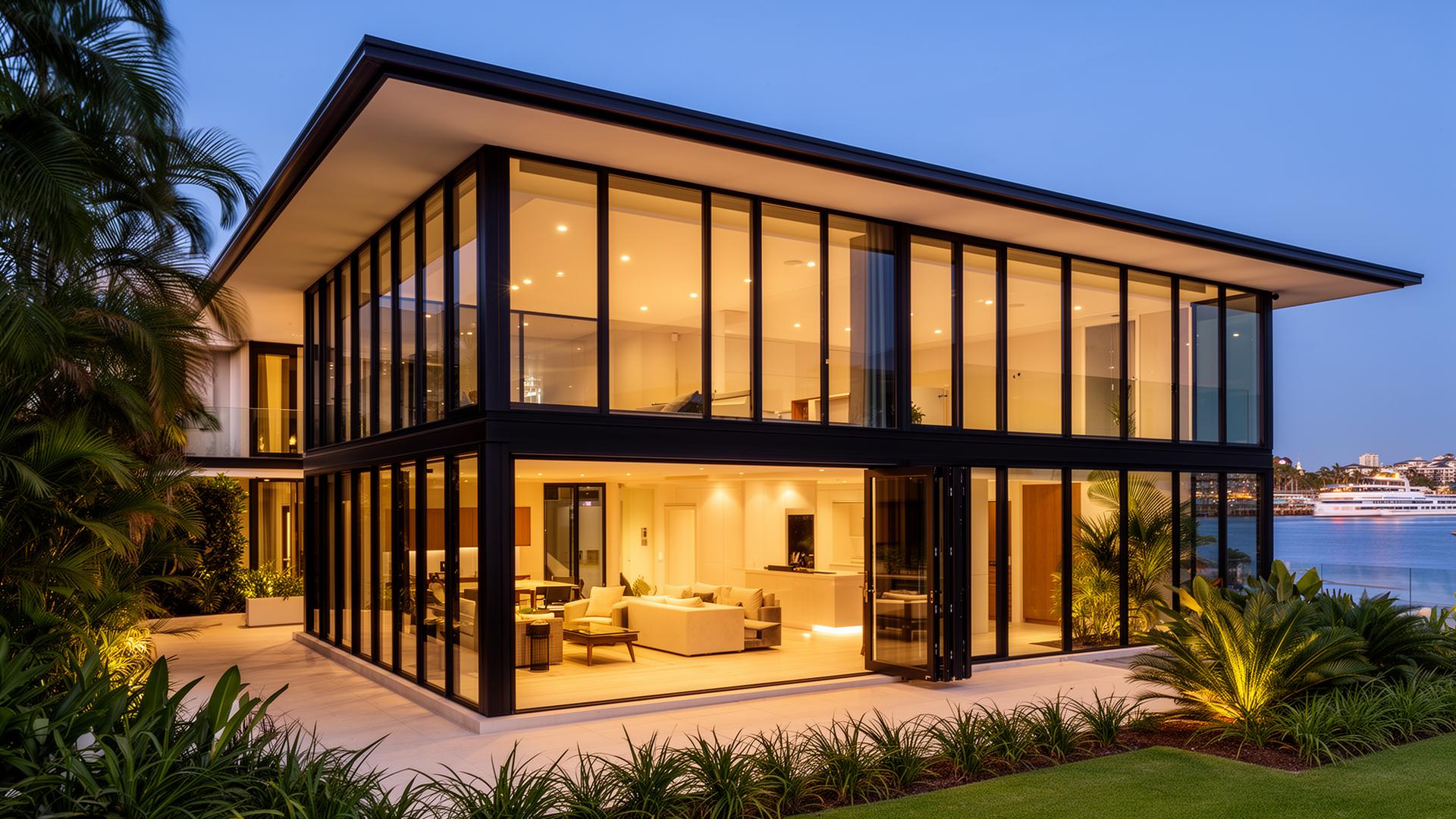 Modern Queensland home with aluminium windows and sliding doors
