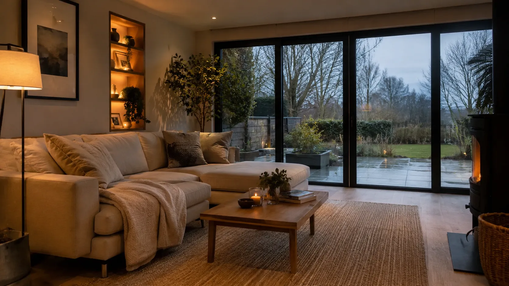 Victorian home with aluminium windows during cooler evening conditions