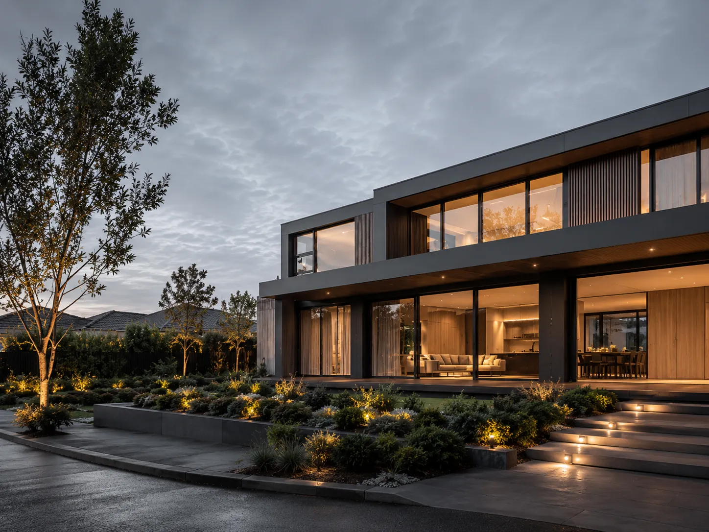 Modern Victorian home with aluminium windows and sliding doors