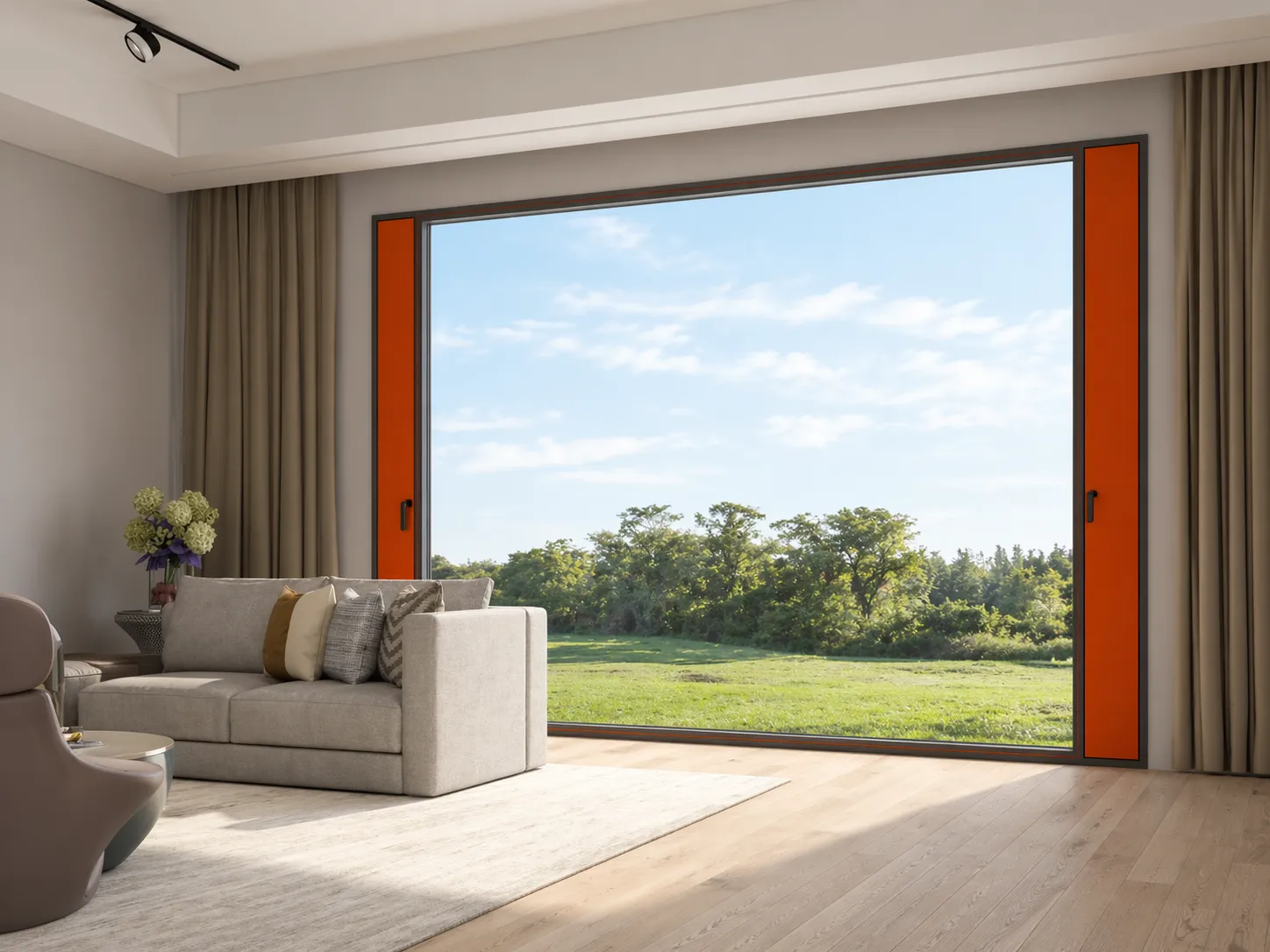 Contemporary Australian home aesthetic with coordinated aluminium window and door framing