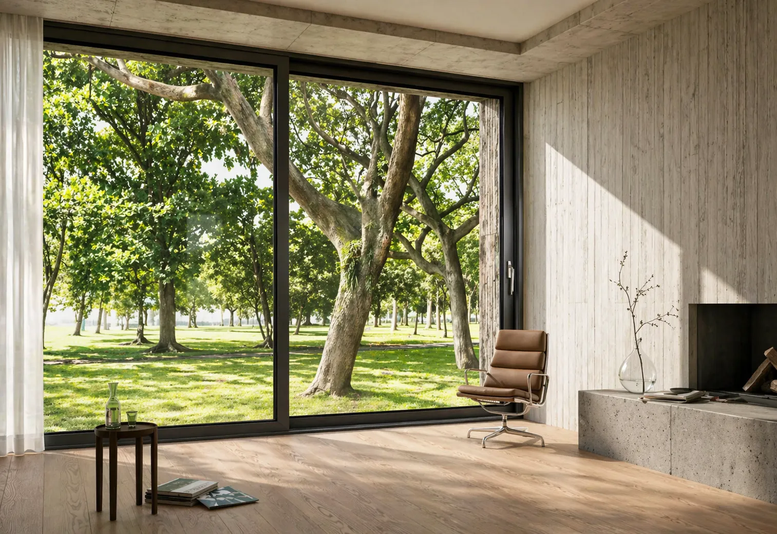 Aluminium sliding door quality detail for residential circulation and daylighting