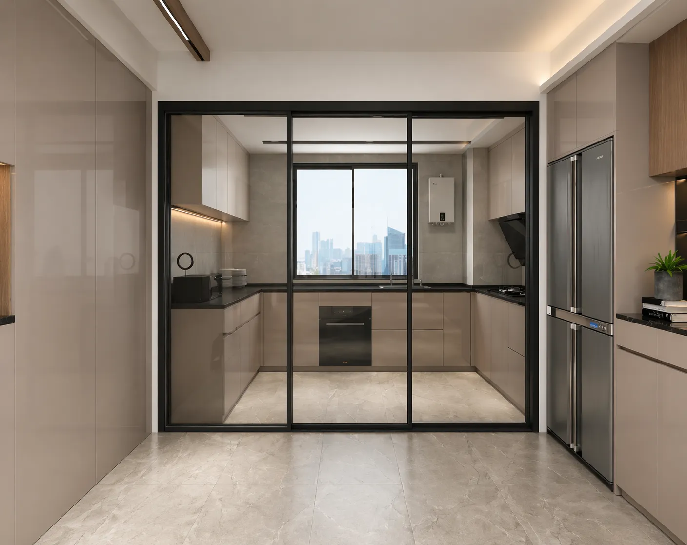 Sliding system track and glazing example for Australian residential use