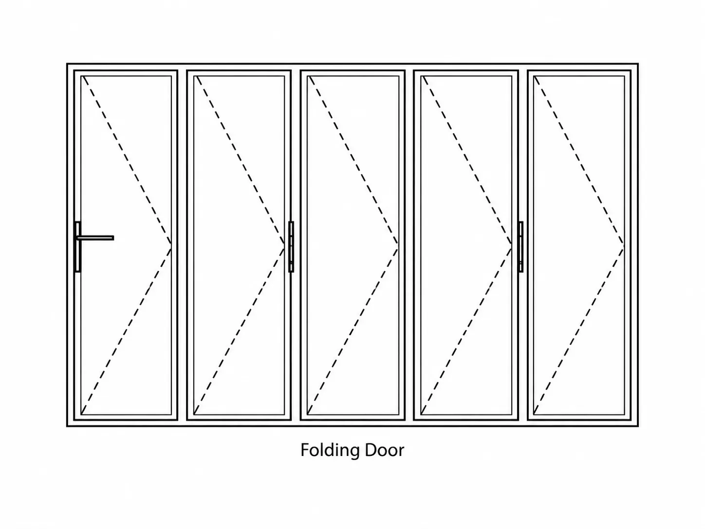 Bi-folding door opening configuration diagram
