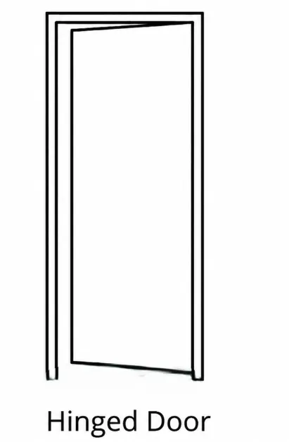 Hinged door opening configuration diagram