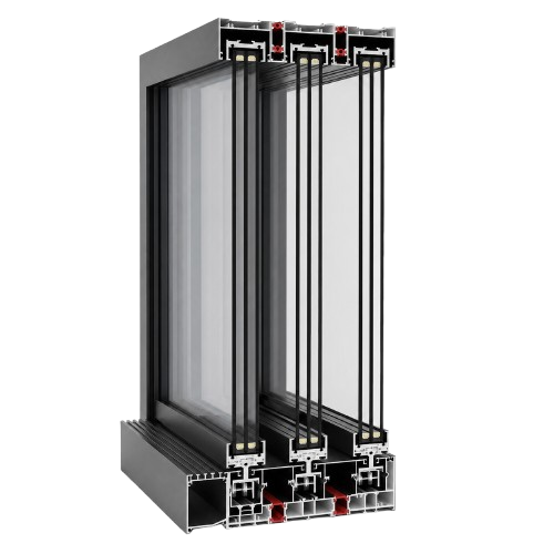 Slim panorama aluminium system cross-section reference for architects