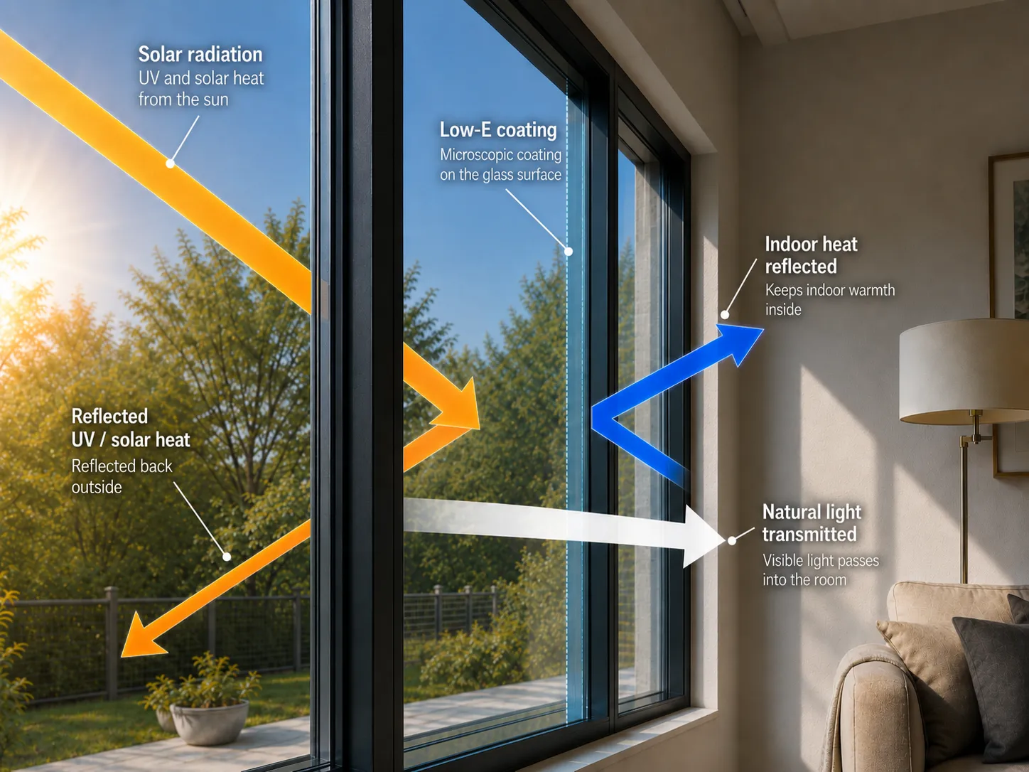 Low-E glass thermal reflection diagram